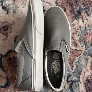 Vans Gray Slip-On Sneakers with Classic Design